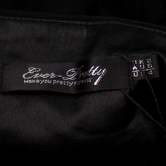 Ever Pretty Black Pleated Bodice One Shoulder Dress Size 4 NWT - Picture 11 of 12